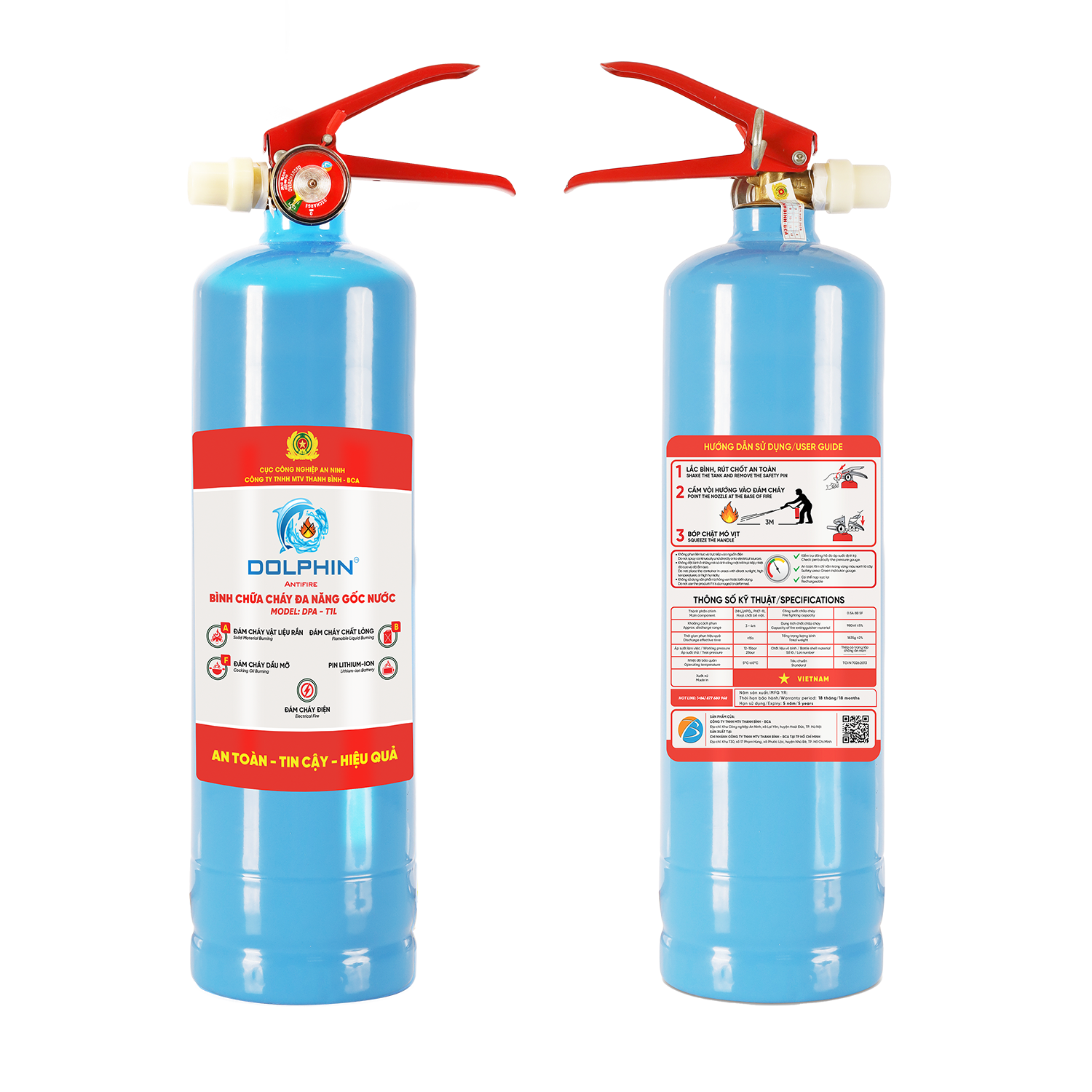 Bình chữa cháy đa năng gốc nước Dolphin - T1L