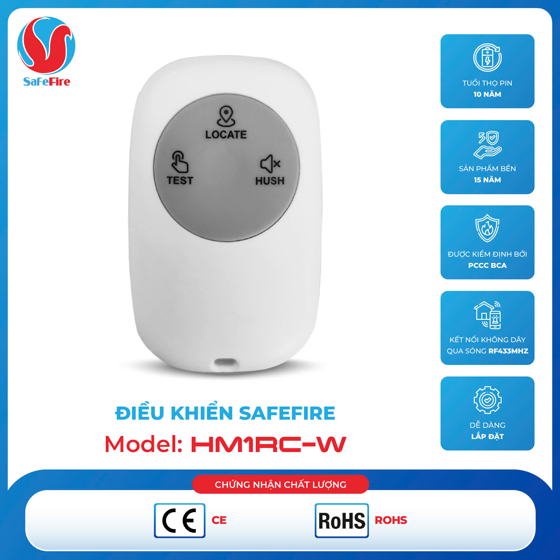 Điều khiển không dây Safefire HM1RC-W