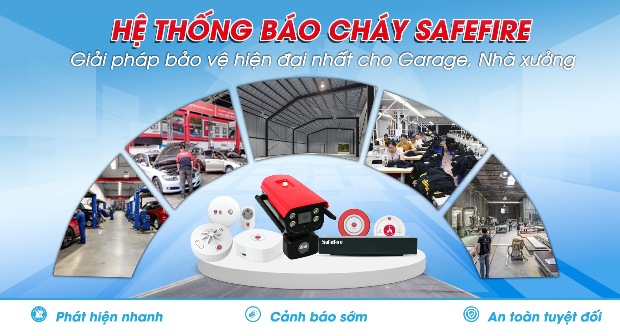 Hệ thống báo cháy SafeFire cho Garage, Nhà xưởng