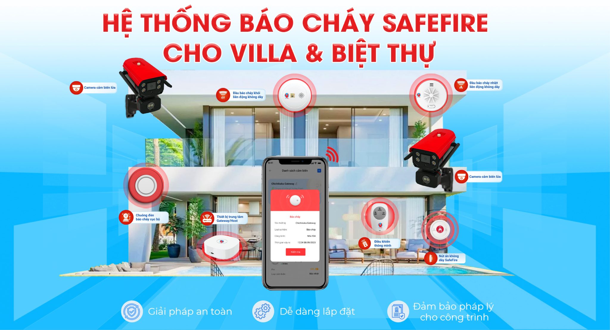 Hệ thống báo cháy SafeFire cho Villa, biệt thự
